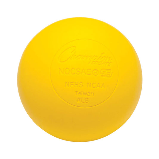 Champion Sports Colored Lacrosse Balls: Yellow Official Size Sporting Goods Equipment for Professional, College & Grade School Games, Practices & Recreation - NCAA, NFHS and SEI Certified - 1 Pack