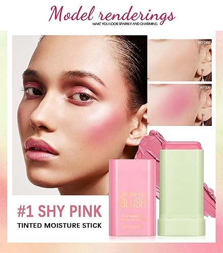 Lovelycat Blush Stick - Waterproof Cream Powder Blush, Long Lasting