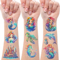 SUNAI Mermaid Temporary Tattoos - 145Pcs Glitter Styles, 12 Sheets