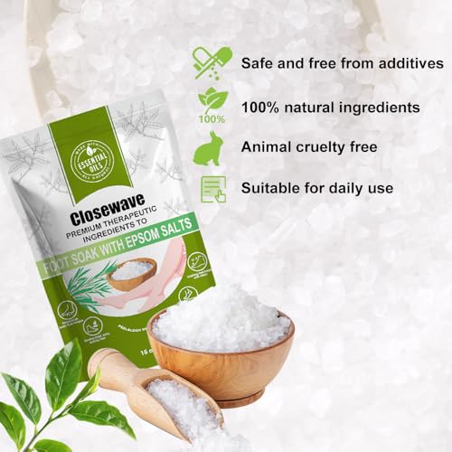 Epsom Salt Foot Soak with Tea Tree Oil - 16 oz for Athletes Foot & Calluses