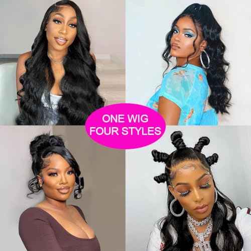Ossilee 26 Inch Hidden Strap Glueless 360 Lace Front Wigs Human Hair Pre Cut Pre Bleached Pre Plucked Body Wave 360 Full Lace Wigs Human Hair for Black Women 200% Density HD Lace Front Wigs Human Hair