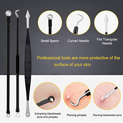 Blackhead Remover Tool Kit 10-Pc Stainless Steel Pimple Extractor