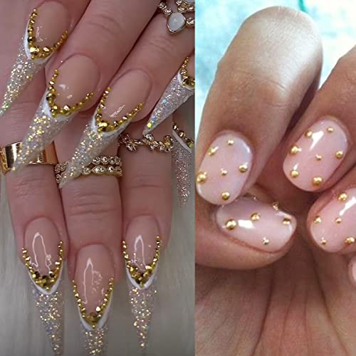 Face Pearl Gems Nail Rhinestone Stickers Makeup Diamonds Jewels for Eyes Hair Body Flat Pearls Temporary Tattoo Dots for Women 3D Self Adhesive Festival Bling Crystal 4 Sheets 2800 PCS (gold)
