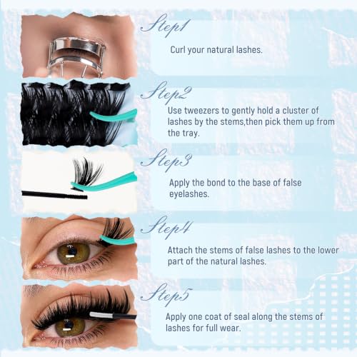 GEMERRY Lash Clusters 80D Spiky Anime-Style 10-18mm