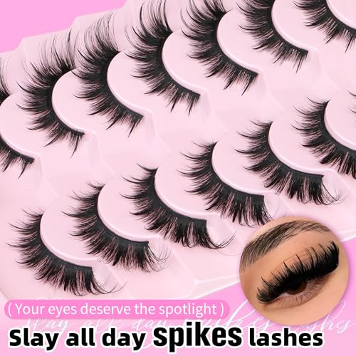 Spiky Cat Eye False Eyelashes - TNFVLONEINS Fox Eye Lashes
