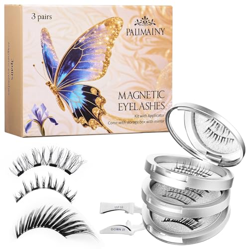 magnetic eyelashes,magnetic eyelashes with applicator,3pairs,3styles£¬natural look,wispy,butterfly£¬easy to clean