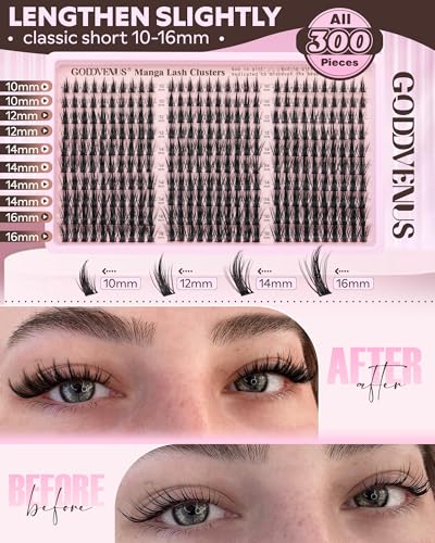 Goddvenus Manga Lash Clusters 10-16mm 300 Pcs Wispy