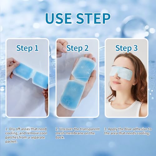 Cooling Gel Eye Patches for Tired Eyes & Puffiness, 10-Pack