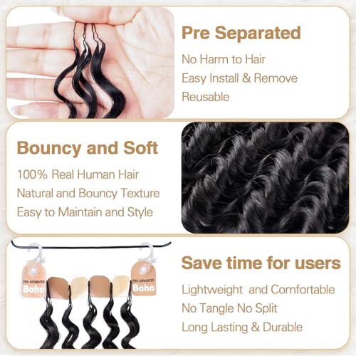 Deep Wave Crochet Hair 18 Inch 60g Pre-Separated Human Hair
