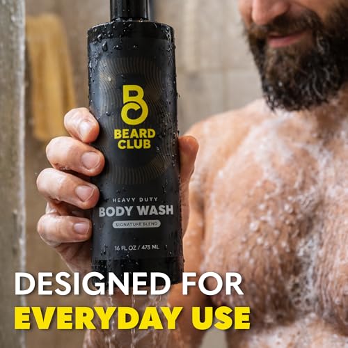 The Beard Club Mens Body Wash ? Heavy Duty Shower Gel for Men with Exfoliating Clean, Rich Lather & Signature Scent ? Men¡¯s Body Wash for Deep Cleansing & Fresh Skin ? 16 fl oz