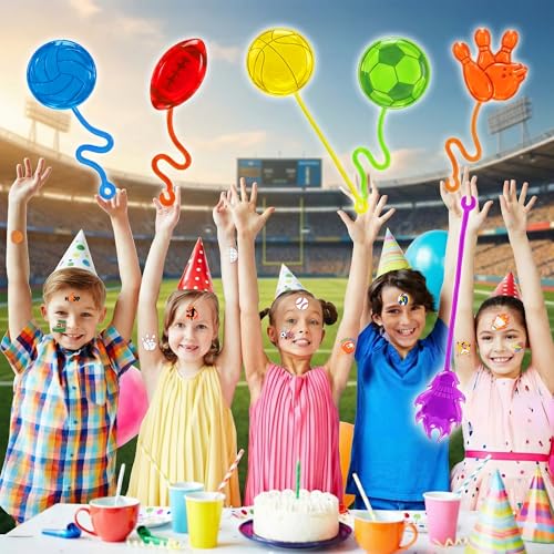 48 PCS Sports Party Favors - Sticky Hands & Temporary Tattoos