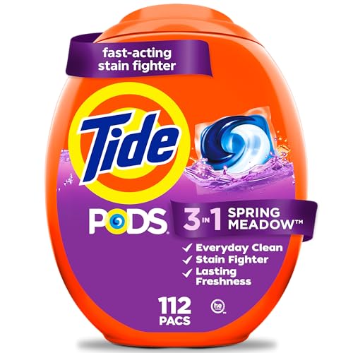 Tide PODS Laundry Detergent Pacs, 3-in-1 Stain Remover, 112 Count