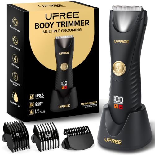 Ufree Body Hair Trimmer for Men - Waterproof, Ceramic Blade, LED