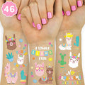 Llama Temporary Tattoos - 46 Metallic Designs, 2 Sheets
