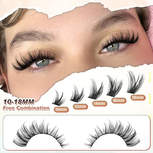 Wispy Lash Clusters 10-18MM D-Curl Eyelash Extensions 144Pcs