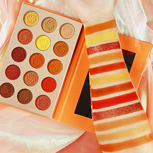 Afflano Sunset 15-Color Eyeshadow Palette – Warm Pigmented Matte & Shimmer