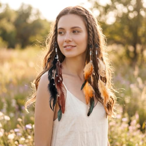 Feather Hair Clips with Korean Velvet - 4 Pack