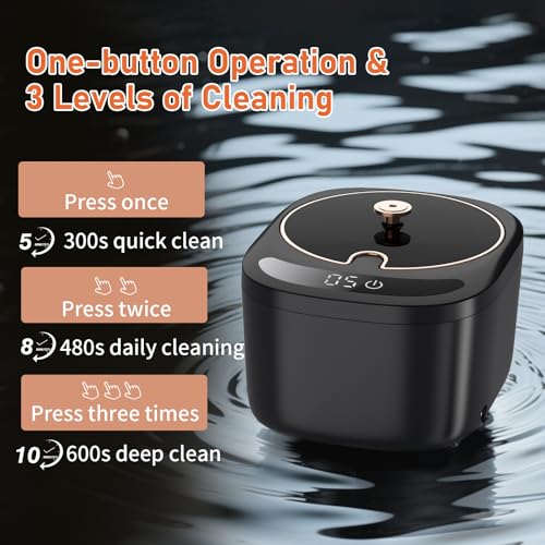 Ultrasonic Retainer Cleaner Machine, Dental Cleaning Pod, 45kHz Retainer Cleaning with 230ML Capacity for Dentures, Aligner, Mouth Guards, Braces, Jewelry, Nightguard & All Dental Appliances