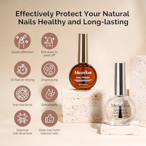 MelodySusie Nail Dehydrator & Primer Set - 15ML, Acid-Free