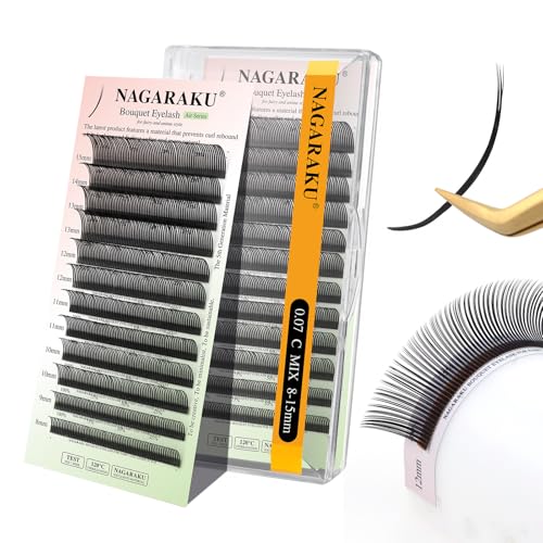 NAGARAKU 5D Flower Spike Lash Extensions C Curl 8-15mm Mix