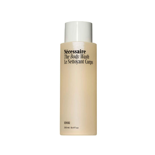 Nécessaire The Body Wash Hinoki - Natural Body Wash for Women & Men, Softening Shower Gel with Gentle Exfoliating Acids AHA/BHA/PHA. Gel Cleanse, 8.4 fl oz.