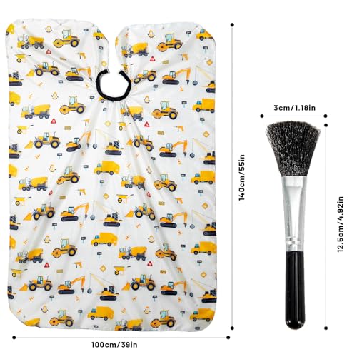 Kids Haircut Cape & Neck Duster Brush Set 55x40 inches