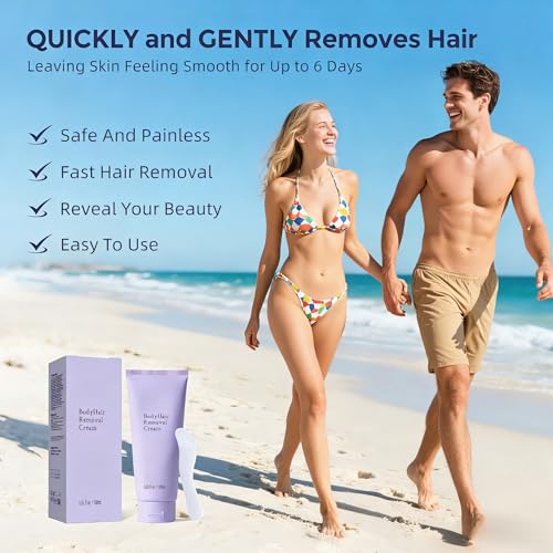 Hair Removal Cream for Women, Plant-Based Sensitive Skin Formula, Fast-Acting Depilatory Cream for Legs/Arms/Underarms/Stomach/Bikini Line, 2-in-1 Hair Removal ((3.38 Fl Oz (Pack of 1)))
