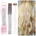 POROLIR Silver Clip-In Hair Tinsel Extensions 20 Inch Sparkly Fairy Hair Accessories for Women & Kids - Heat Resistant, Reusable