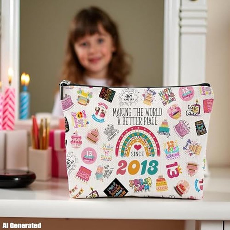 2013 Inspired Makeup Bag - Cosmetic Travel Pouch & Birthday Gift