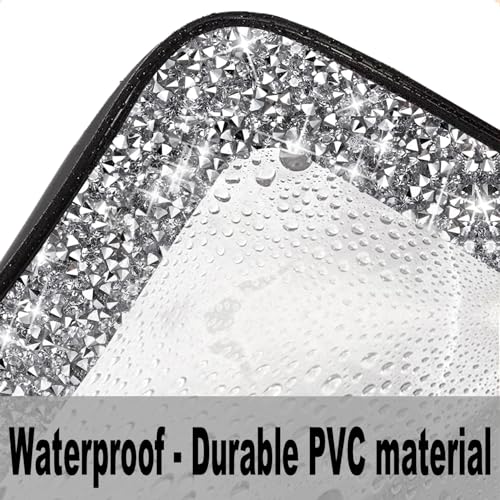 Meetart Clear Makeup Bag.Crushed Diamond Travel Toiletry Bag with Detachable Shoulder Strap.Transparent Cosmetic Bag for Travel, Bathroom Storage.(Black)