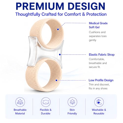 Ergonomic 2-Loop Big Toe Separator - Bunion Corrector & Cushioned Spacers