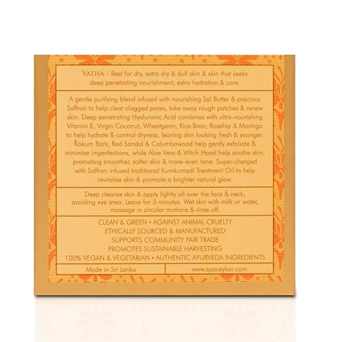 SPA CEYLON Sal and Saffron Vitamin E Enriched Delicate Cream Facial Exfoliator | Gentle Scrub | Hydrating Formula | Natural Glow | Clears Clogged Pores