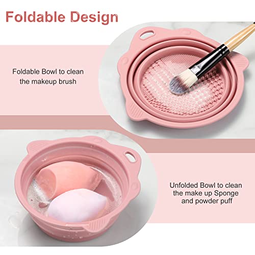 Etercycle Foldable Silicone Makeup Brush Cleaner Bowl - Pink