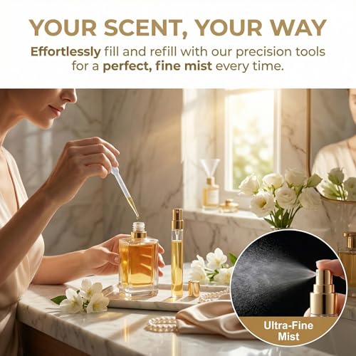 50Pcs 10ml Mini Spray Bottles - Empty Glass Refillable Perfume Atomizer