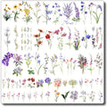 40 Sheets Watercolor Flower Temporary Tattoos for Women - Tiny Wildflower Fake Tattoo Stickers for Body Neck Hand