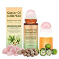 Cold Pressed Castor Oil with Rose Quartz Roller for Skin & Hair