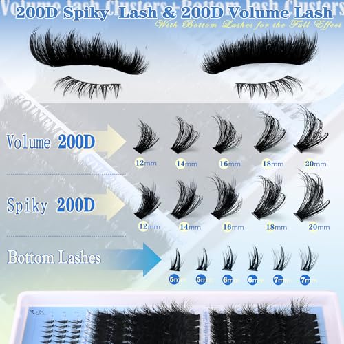 Manga Spiky Lash Clusters 12-20mm with Bottom Lashes