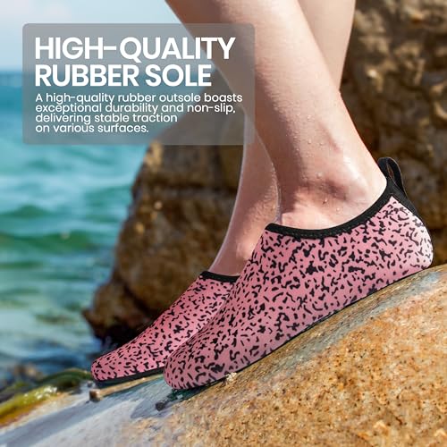 SEEKWAY Water Shoes Women Men Adult Quick-Dry Aqua Socks Barefoot Non Slip for Beach Swim River Pool Lake surf Black Size SK002