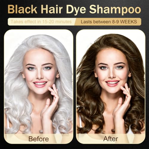 TWINNMUSE Light Brown Hair Dye Shampoo 3-in-1 Semi-Permanent Hair Color for Gray Coverage