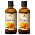 AROMATIKA Calendula Oil set 2 x 3.4 Fl Oz - 6.8 Fl Oz - Calendula Officinalis - Infused - Almond Oil Base - 100% Pure & Natural - Marigold Oil - for Skin, Nails, Hair, Face, Body