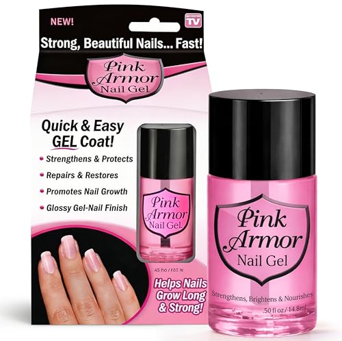 Ontel Armor Nail Gel Strengthening Base & Top Coat, Pink (0.45 Fl Oz)