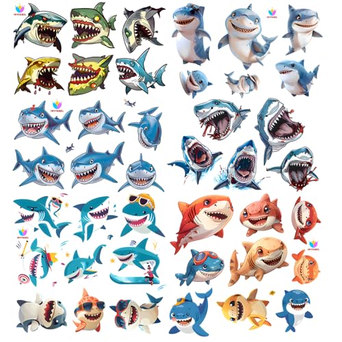 101 Shark Temporary Tattoos – Waterproof Fake Tattoos for Kids & Adults