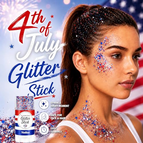 4th of July Glitter Stick - Red, White & Blue Body Glitter