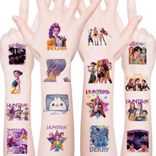 40pcs Cartoon Temporary Tattoos - K-pop Themed Party Favors