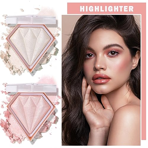 Face Shimmer Highlighter Palette 1oz - Pearl White & Fairy Pink