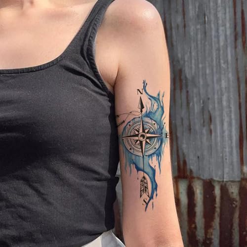 8 Sheet Temporary Tattoos for Men Women, Waterproof Fake Tattoo Stickers