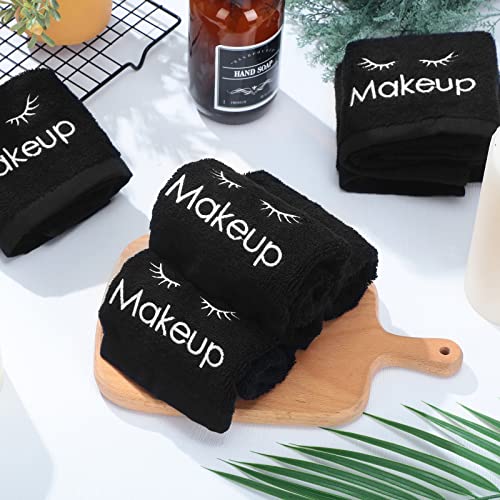 Shimeyao 13x13 Inch Black Makeup Towels Bulk Reusable Makeup Washcloths for Face Facial Remover Washcloths Absorbent Cotton Towel for Salon Spa Women Skin Care(12 Pcs,Classic)