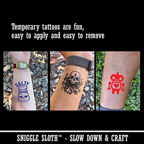 Hockey Sticks & Puck Temporary Tattoo Sheet - 28 Waterproof Designs