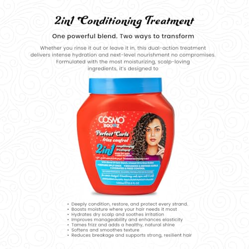 Cosmo Bounz Frizz Control 2-in-1 Curl Treatment 1000ml