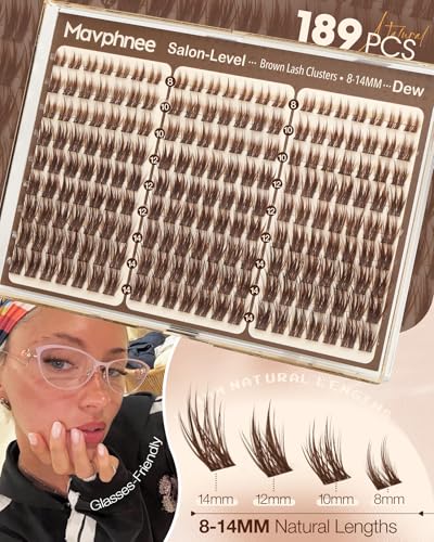 Brown Lash Clusters 8-14mm Wispy Wet Look Eyelash Extensions